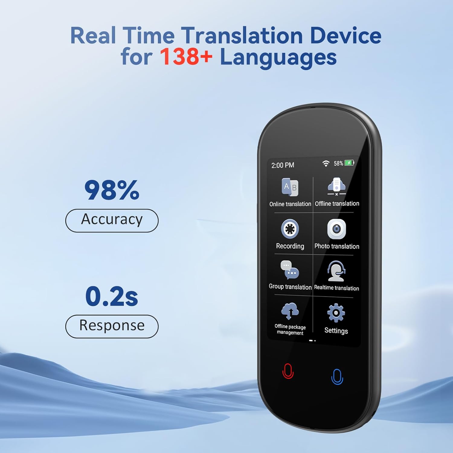 Portable Translator Device - مترجم صوتي فوري بالذكاء الاصطناعي Z2