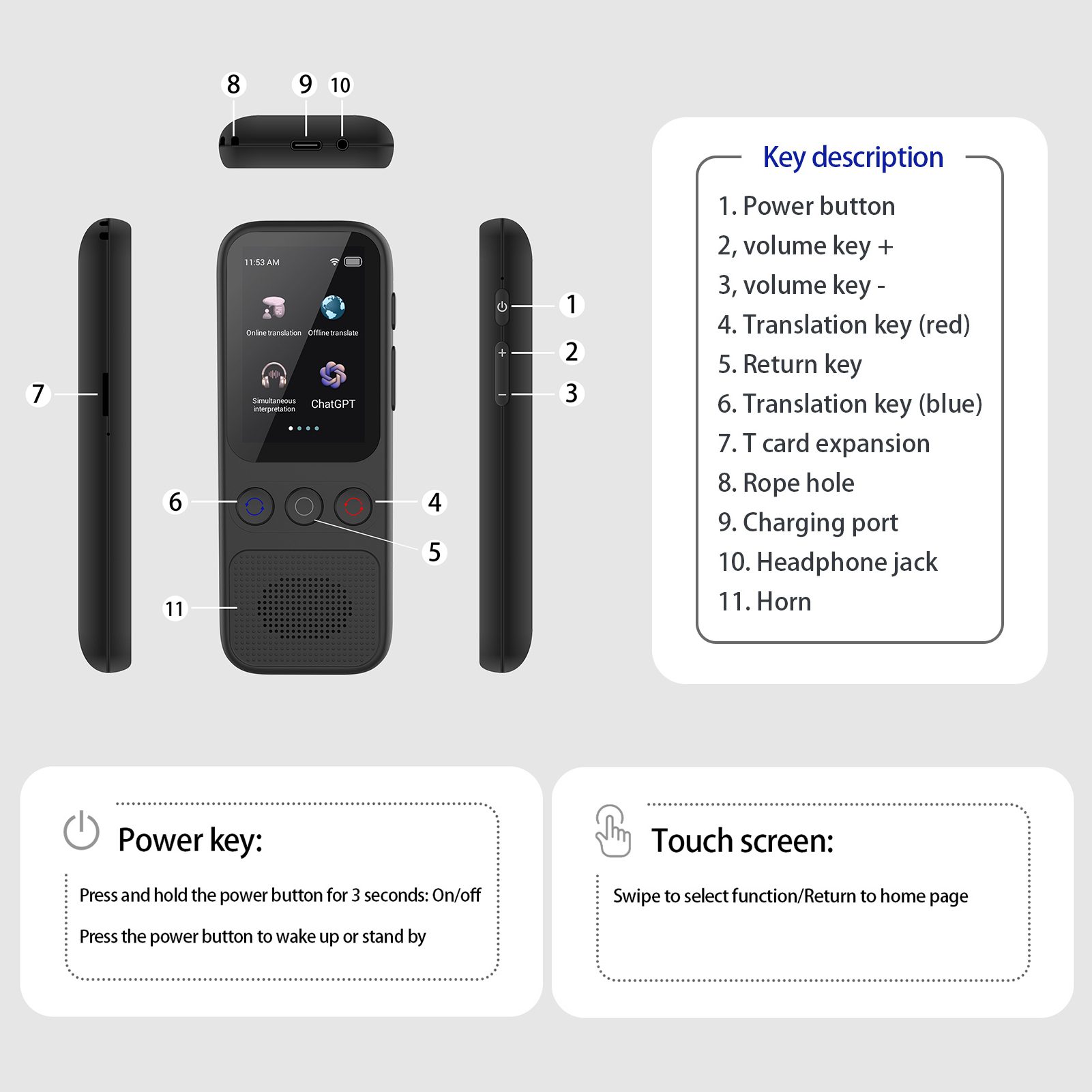 جهاز مترجم AI للغة S80 مع 138  - مراجعة Portable Translator Device وسعره