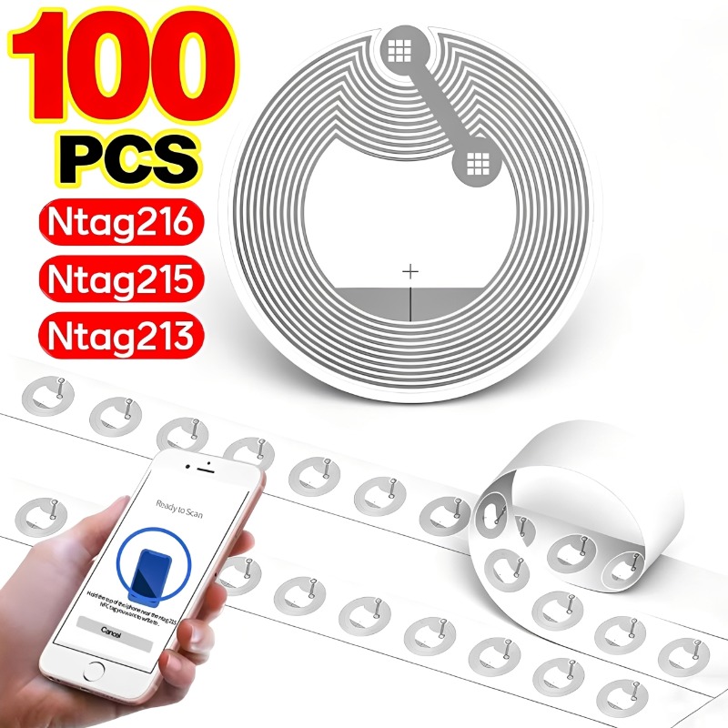 100/5 قطع من ملصقات NFC اللاصق - مراجعة Nfc Tag Programmable وسعره