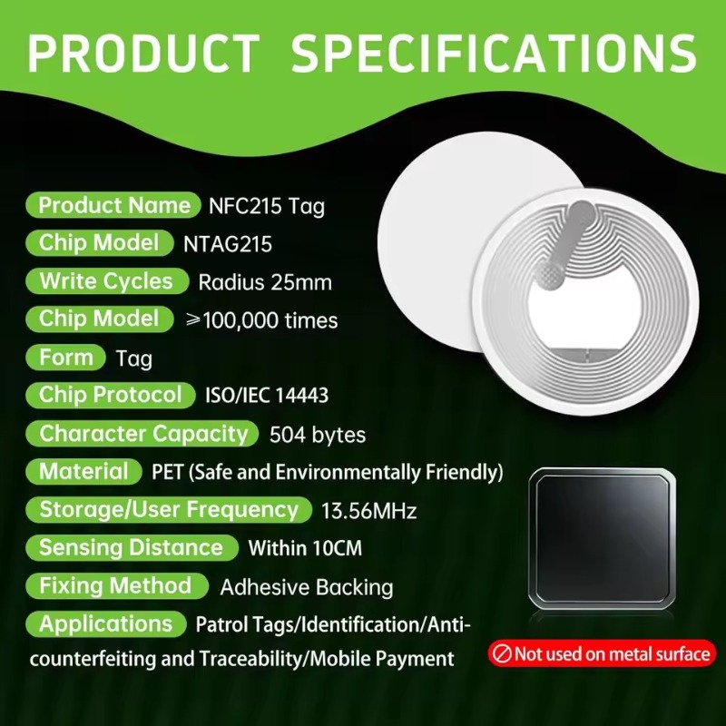100/5 قطع من ملصقات NFC اللاصق - مراجعة Nfc Tag Programmable وسعره