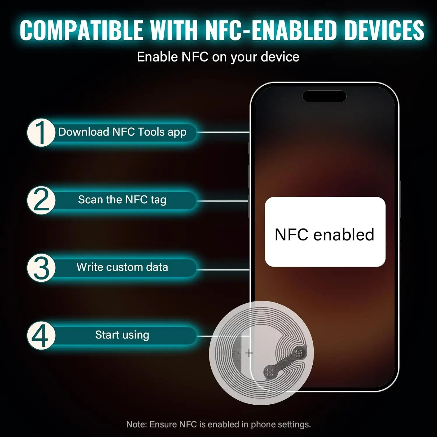 ملصقات NFC NTAG215 بتردد 13.56 - مراجعة Nfc Tag Programmable وسعره